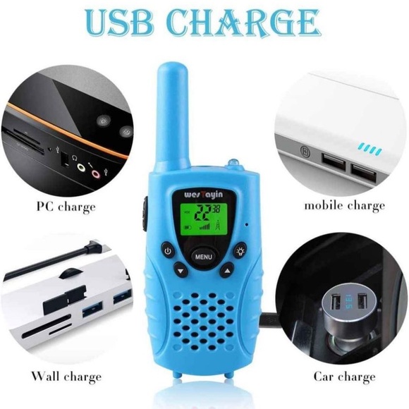 Kids Walkie Talkies Rechargeable, 4 Mile Range Flashlight Batteries Included - Picture 2 of 6